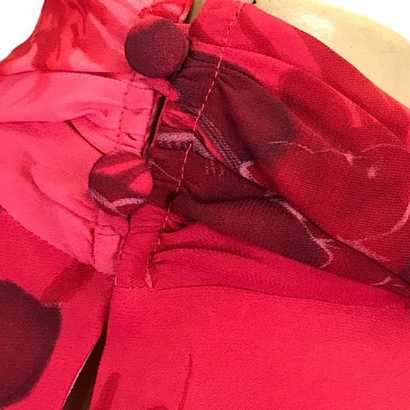 Donna Morgan Ombré Pink & Red Floral Gorgeous Gown Size M - Picture 10 of 13